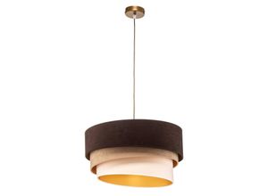 5903689180245 - Hängeleuchte Devon braun beige ecru gold Ø45cm