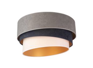 5903689182584 - Deckenlampe Devon grau dunkelblau ecru gold Ø60cm