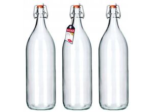 5903699423547 - Glasflasche Obstlikörflasche vintage Flasche aus Sodaglas transparente Bügelflasche Bügelv - Kadax