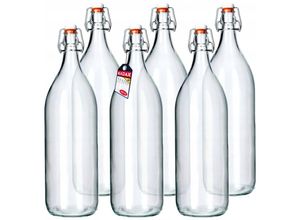 5903699423554 - Glasflasche Obstlikörflasche vintage Flasche aus Sodaglas transparente Bügelflasche Bügelv - Kadax