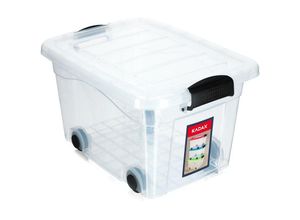 5903699425794 - Kunststoffbehälter mit Rollen Aufbewahrungsbox aus Kunststoff Organizer mit Deckel Clipbox - Kadax