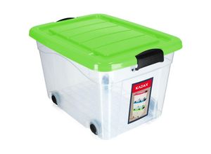 5903699425848 - Kunststoffbehälter mit Rollen Aufbewahrungsbox aus Kunststoff Organizer mit Deckel Clipbox - Kadax