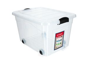 5903699425879 - Kunststoffbehälter mit Rollen Aufbewahrungsbox aus Kunststoff Organizer mit Deckel Clipbox - Kadax