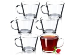 5903699425947 - Teegläser Wassergläser mit Henkel 6er Set Glastassen Saftgläser Gläserset Gläser für Tee - Kadax