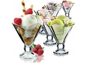 5903699432013 - Eisbecher Glas Set Eisschalen Dessertgläser mit Fuß Eisgläser Dessertschalen für Eiscreme - Kadax