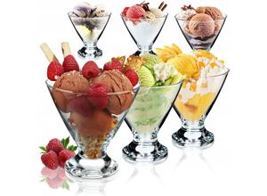 5903699432020 - Eisbecher Glas Set Eisschalen Dessertgläser mit Fuß Eisgläser Dessertschalen für Eiscreme - Kadax