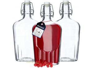 5903699436653 - Obstlikörflasche mit Bügelverschluss Bügelflasche vintage Glasflasche robuste Flasche aus s - Kadax