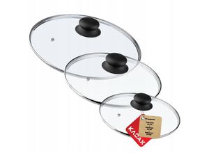 5903699436875 - Glasdeckel Set Topfdeckel aus Glas 14-30cm hitzebeständiger Deckel für Topf Pfanne Pfanne - Kadax