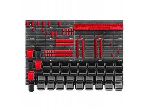 5903699468081 - Werkstattwandregal 116x78cm Lagersystem aus robustem Kunststoff UV-Resistentes Werkstattregal Erweiterbare Wandplatten Schüttenregal für Garage