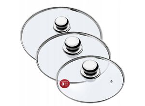 5903699477380 - Topfdeckel-Set Universaldeckel aus Glas mit griff hitzebeständiger Deckel-set in verschieden - Kadax