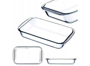 5903699483343 - Rechteckige Auflaufform aus Glas Geschirr zum Braten Transparent 1L - Kadax