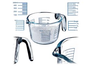 5903699496589 - Messbecher aus Glas Glaskännchen mit ergonomischem Griff 500 ml - Kadax