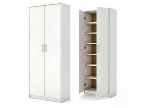 5903760901509 - Roe Furniture - Mehrzweckschrank Kleiderschrank weiß Kommode Stauraumkommode Hochschrank 180cm