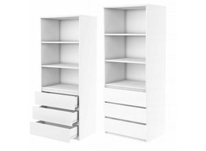 5903760902032 - Roe Furniture - Kleiderschrank Mehrzweckschrank Regtl 3 Schubladen Stauraumkommode Hochschrank