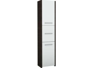 5903760903176 - Roe Furniture - Badschrank 3 Türen Badezimmerschrank Hochschrank Barmöbel Schrank wenge weiß 40