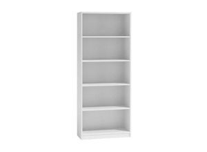 5903760903794 - Roe Furniture - Bücherregal Regal Holzregal Standregal Wandregal Büroregal 180x60x24cm weiß