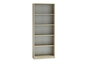 5903760903800 - Roe Furniture - Bücherregal Regal Holzregal Standregal Wandregal Büroregal 180x60x24cm Sonoma