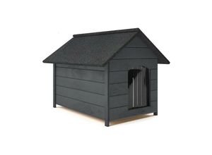 5903760907853 - Roe Furniture - xxl Hundehütte Holz Hundehütte Massiv Wetterfest Echtholz isolierte grau (en)