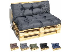 5903760914455 - Roe Furniture - palettenkissen Sitzkissen + Rückenkissen Palettauflagen Kissen Sofa Palettenmöbe schwarz (en) set 120x80x40cm (en)