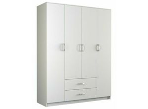 5903760927486 - Kleiderschrank Garderobe Mehrzweckschrank Weiss 205 x 160 x 52 cm