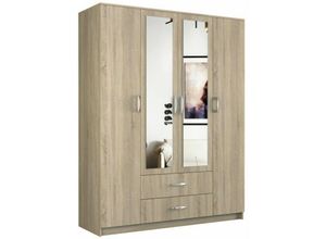 5903760927493 - Kleiderschrank Garderobe Mehrzweckschrank Mit Spiegel Sonoma