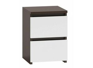 5903760930110 - Roe Furniture - Nachttisch mit 2 Schubladen Sideboard Anrichte kommode wenge weiß