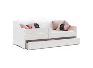 5903760930165 - Kinderbett mit Matratze und Schublade 160x80 weiß juniorbett spielbett