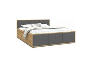 5903760930516 - Roe Furniture - Bett mit Lattenrost Jugendbett Doppelbett eiche-grau 120   140   160   180 cm ohne Matratze (en) 120x200 cm (en)