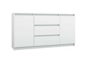 5903760932183 - Roe Furniture - Kommode mit 3 Schubladen 2 Schränke 140cm Klamotenschrank Sideboard Anrichte hol