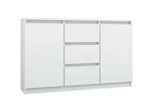 5903760932190 - Roe Furniture - Kommode mit 3 Schubladen 2 Schränke 120cm Klamotenschrank Sideboard Anrichte hol