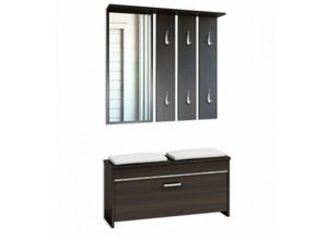 5903760936570 - Roe Furniture - Garderobe Wandgarderobe Flurgarderobe Paneel Spiegel Schrank kommode wenge