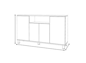 5903760941314 - Roe Furniture - Kommode best 140CM gtv scharnier Sonoma (en)