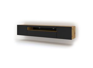 5903769709755 - TV-Schrank AURA 200 cm hängend oder stehend handwerks-eiche   schwarz matt