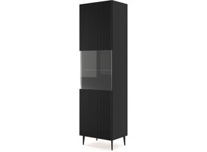 5903769729593 - Bim Furniture - Vitrine ravenna b 1D 60 cm schwarz matt + beine