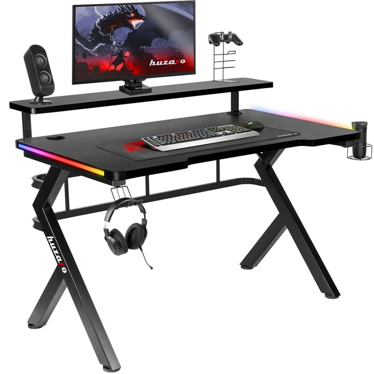 5903796010473 - Schreibtisch Gaming HZ-Hero 50 RGB Schwarz Stahl Carbonfaser 116 x 695 x 59 cm