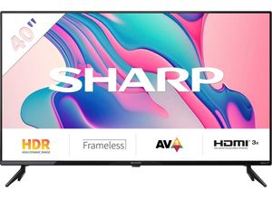 5903802469837 - E (A bis G) SHARP LED-Fernseher Fernseher Roku TV nur in Deutschland verfügbar Rahmenlos HDR10 Dolby Digital schwarz LED Fernseher