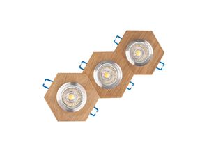 5903839984396 - LED-Einbaustrahler Sirion Sechseck eiche geölt 3er