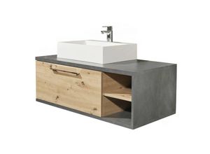 5903867533160 - Waschbecken Unterschrank Badschrank Becken NATHAN Matera Beton Grau   Artisan 