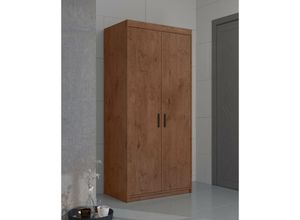 5903981082902 - Kleiderschrank Schrank Eliza 2D 897 cm 2türiig mStange Eiche Lefkas - Furnix