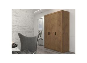 5903981082933 - Kleiderschrank Eliza 3D B133 x H1905 x T53 cm 3-türig mStange Lefkas - Furnix