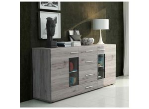 5903981082995 - Furnix - Sideboard tinna Anrichte 170 cm breit 2 Türen 4 Schubladen braun San Remo