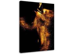 5903992125810 - Bild auf Leinwand Frau im Goldstaub - 70x100