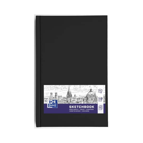 5904017390862 - OXFORD Skizzenbuch Sketchbook DIN A5 blanko schwarz Hardcover 96 Seiten