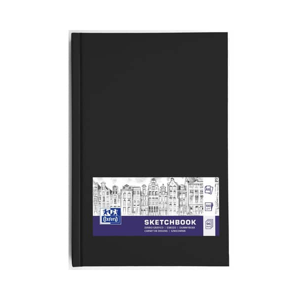 5904017390985 - OXFORD Skizzenbuch Sketchbook DIN A6 blanko schwarz Hardcover 96 Seiten