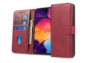 5904161142034 - Cofi 1453 - Premium Magnet Case Buch Tasche Schutzhülle aufklappbare Hülle Standfunktion Zubehör kompatibel mit oppo A78 4G Rot - Schwarz