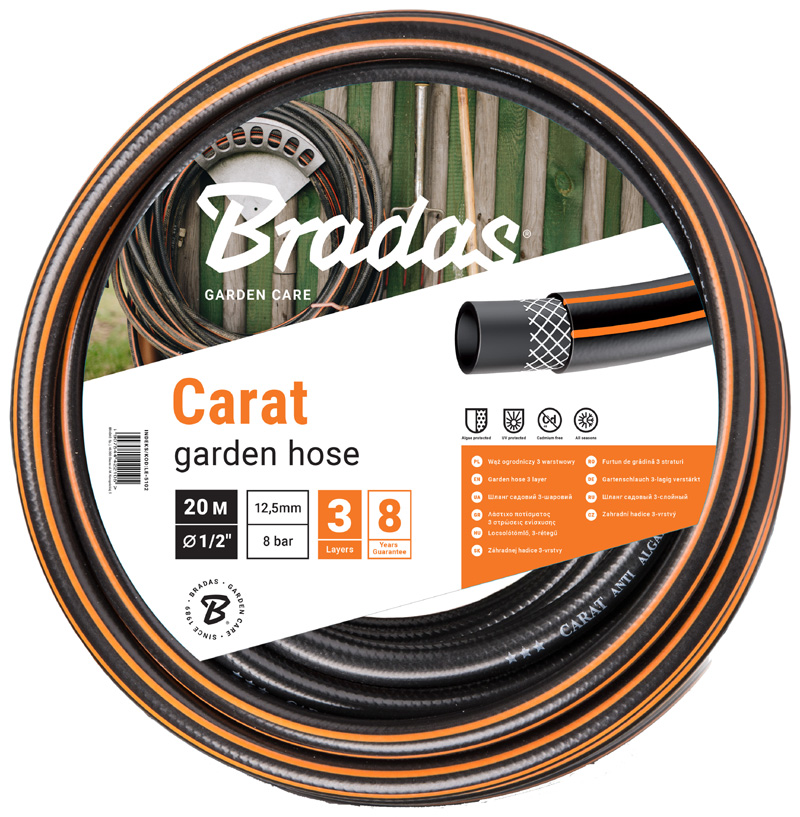 5904182442021 - Bradas Gartenschlauch CARAT 1 2 schwarz orange 50 m