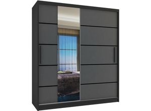 5904316242756 - Schiebeschrank Belini 133 cm Mit Schubladen mit Spiegel grau anthrazit graphit Hersteller