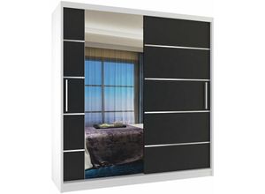5904316243074 - Schiebeschrank Belini 158 cm Mit Schubladen mit Spiegel schwarz Ebenholz dunkel Hersteller