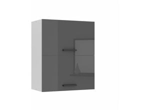 5904316249083 - Hängeschrank Küche Küchenschränke SGP2 Breite 60 cm Oberschrank mit 2 Türen Küchenhängeschränke Wandschrank Hängend Silber Hochglanz - Belini