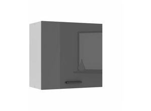 5904316249199 - Hängeschrank Küche Küchenschränke sg Breite 60 cm Oberschrank mit 1 Tür Küchenhängeschränke Wandschrank Hängend Silber Hochglanz - Belini